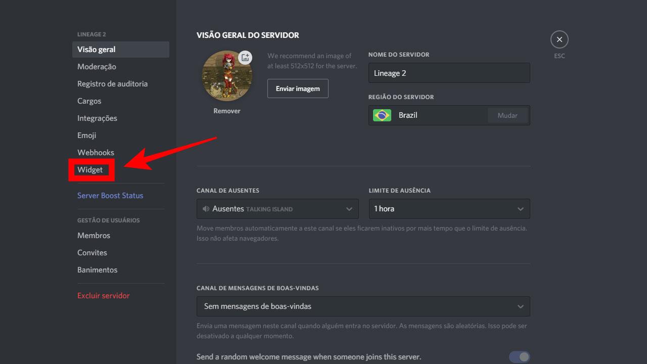 Como obter ID do Discord para habilitar meu Widget